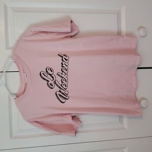 Universal Thread Pink Le Weekend Oversized Tee Shirt Small